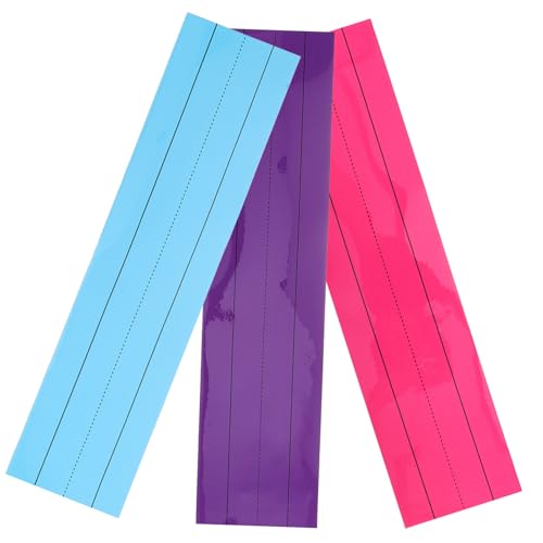 DIKACA 3 Stück Magnetische Satzstreifen Beschreibbar Wiederverwendbar Stark Haftend für Whiteboard Kühlschrank Büro und Schule in Tiefviolett Rosa und Blau von DIKACA