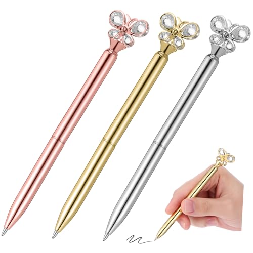DIKACA 3 Stück Metall Kugelschreiber mit Kristallkugel Glattes Ergonomisch für Schule Büro Zuhause Schreibstift in Roségold Gold Silber DIKACA 3 Stück Metall Kugelschreiber mit Kristallkugel Glattes Ergonomisch für Schule Büro Zuhause Schreibstift in Roségold Gold Silber von DIKACA