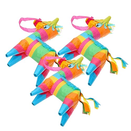 DIKACA 3 Stück Mexikanische Piñata Festival-pinata- Cinco De Mayo Kinderpinata Mit Süßigkeiten Gefülltes Handgefertigte Piñata Fiesta-dekorationen Esel-piñata Papier von DIKACA