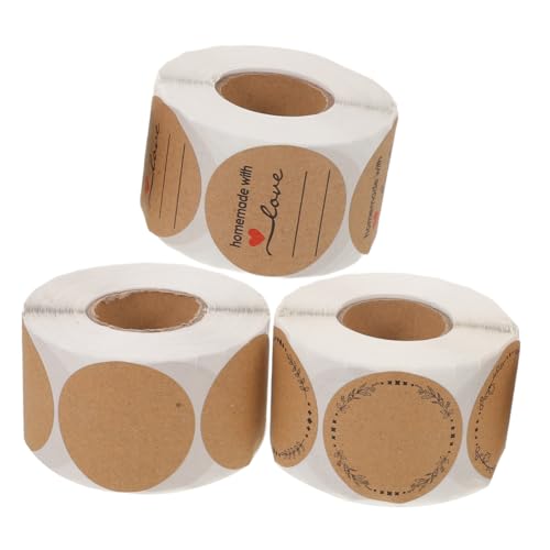 DIKACA 3 Stück Teiliges Rund Selbstklebende Kraftpapier Etiketten Beschriftbar Ablösbar Vielseitig für Backwaren Verpackungen Umschläge Kleine Unternehmen DIY Markierung DIKACA 3 Stück Teiliges Rund Selbstklebende Kraftpapier Etiketten Beschriftbar Ablösbar Vielseitig für Backwaren Verpackungen Umschläge Kleine Unternehmen DIY Markierung von DIKACA