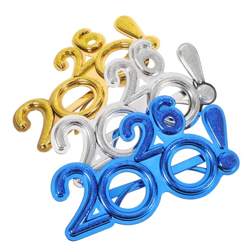 DIKACA 3 Stück Teiliges Zahlenbrillen mit Ausrufezeichen Dekoration Bunte Glitzer Neujahrsbrillen für Silvesterparty Unisex Auffällige Foto-requisiten für Festliche Feiern DIKACA 3 Stück Teiliges Zahlenbrillen mit Ausrufezeichen Dekoration Bunte Glitzer Neujahrsbrillen für Silvesterparty Unisex Auffällige Foto-requisiten für Festliche Feiern von DIKACA