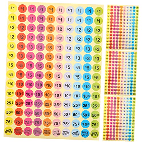 DIKACA 30 Blatt Preisetiketten-aufkleber Vinyl Kleinunternehmen Aufkleber Beschriftungen Waschbar Etiketten Aufkleber Garagenaufkleber Für Zeichen Zahlen Tag-aufkleber Schild Papier von DIKACA