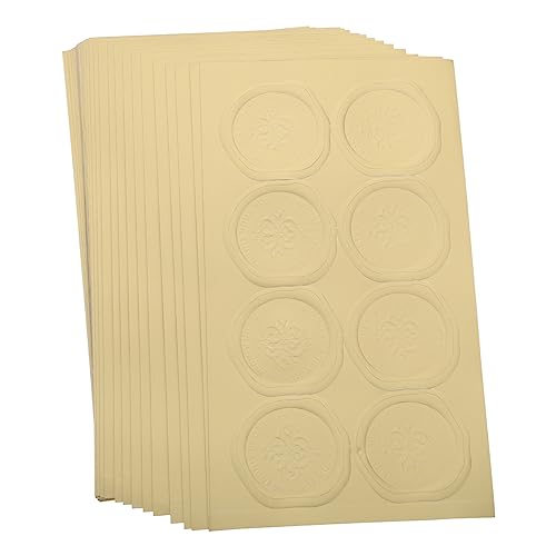 DIKACA 30 Blatt Selbstklebende Wachssiegel Aufkleber aus PVC Bedruckt mit Goldfarbene Scrapbooking Sticker für DIY Umschläge Geschenkverpackung und Bastelprojekte Starke Haftung von DIKACA