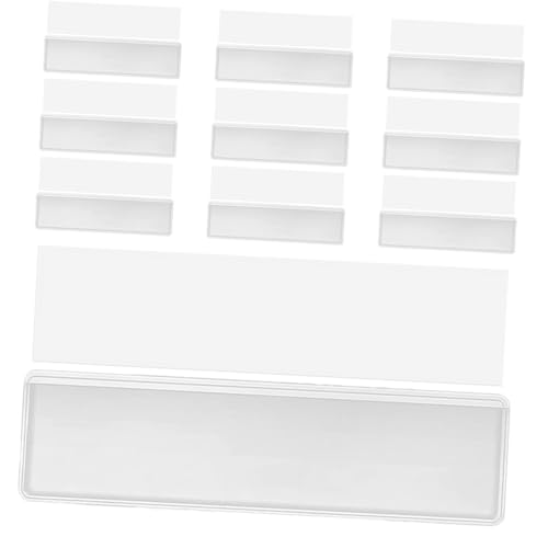 DIKACA 30 Satz Teiliges Selbstklebendes Transparentes Etikettenhalter mit Weißen Einlegekarten Wasserfest für Lager Büro Regale und Akten Vielseitig Klare Sicht Einfache Organisation von DIKACA