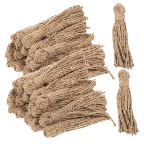 DIKACA 30 Stück Jute Tasseln für DIY Bastelprojekte Rustikale Gelbe Jutebandquasten Natürliche Seilverzierung für Weihnachtsbaumdekoration und Holzperlen Girlande DIKACA 30 Stück Jute Tasseln für DIY Bastelprojekte Rustikale Gelbe Jutebandquasten Natürliche Seilverzierung für Weihnachtsbaumdekoration und Holzperlen Girlande von DIKACA