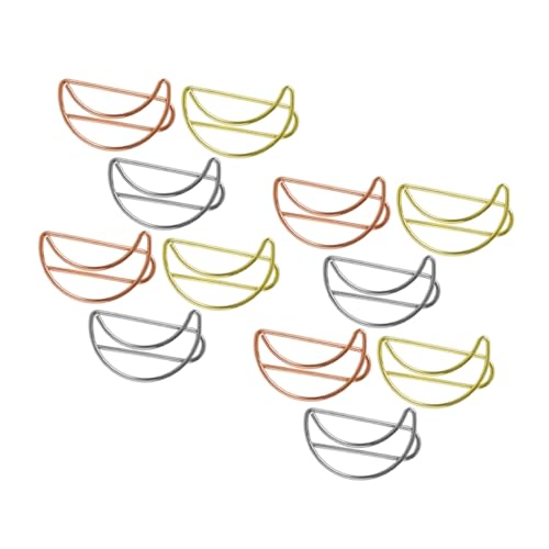 DIKACA 30 Stück Mondförmige Büroklammern Lesezeichen Clips für Büro Schule und Zuhause Kreative Papierclips zur Dokumentenorganisation und Seitenmarkierung von DIKACA