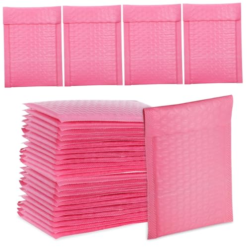 DIKACA 30 Stück Teiliges Selbstklebende Luftpolsterversandtaschen Mädchenpink Gepolstert Stoßfest für Schmuck und Handwerk Versandtaschen für Kleinunternehmen von DIKACA