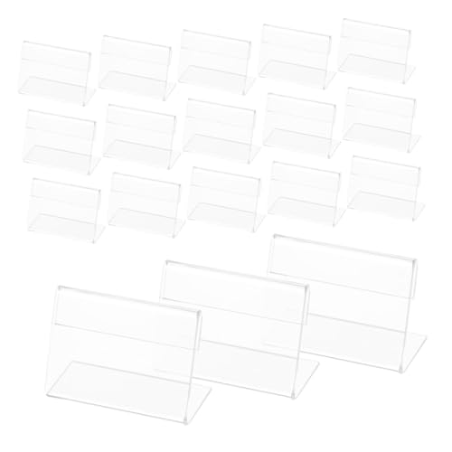 DIKACA 30Stücke Förmige Acryl Schilderhalter Transparente Tischkartenständer Etikettenhalter für Preisschilder und Namensschilder für Einzelhandel und Veranstaltungen von DIKACA