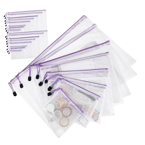 DIKACA 32 Stück Transparente Netz Reißverschlussbeutel Schreibwarentasche Aktentasche Aus Mesh Dokumententasche Mit Reißverschluss Dokument-organizer-tasche Bürobedarf Büroorganisator Pvc von DIKACA