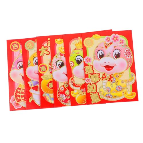 DIKACA 36 Stück Cartoon-schlangenumschlag Frühling Festival Red Envelope Geldumschlag Red Envelope Mond Neujahr Chinesische Neujahrsumschläge Papier Rot von DIKACA