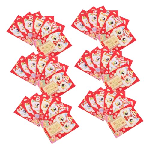 DIKACA 36 Stück Cartoon-schlangenumschlag Frühlingsfest Geldpakete Geldbeutel Für Das Neue Jahr Frühling Festival Red Envelope Geldtasche Zum Chinesischen Neujahr Papier Rot von DIKACA