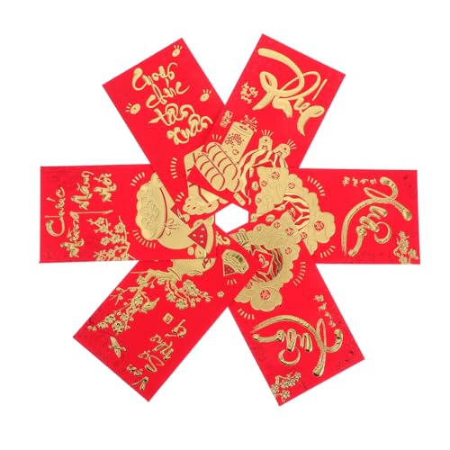 DIKACA 36 Stück Teiliges Vietnamesische Rote Umschläge Langformat Li Xi Geldumschläge aus Stabilem Papier mit Hochwertigem Druck für Neujahrsfest Hochzeit Party DIKACA 36 Stück Teiliges Vietnamesische Rote Umschläge Langformat Li Xi Geldumschläge aus Stabilem Papier mit Hochwertigem Druck für Neujahrsfest Hochzeit Party von DIKACA