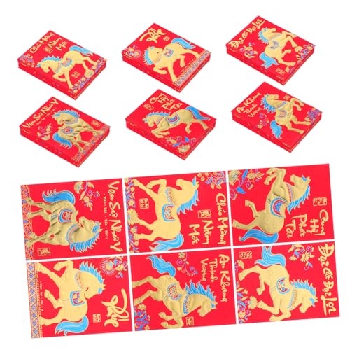 DIKACA 360 Stück Festliche Hong Bao Frühlings Ets Die Bargeldanlässe Neue Rote Hongbao Vorräte Chinesischer Druck Für Glückliche Vietnamesische Asiatische Taschengoldhochzeit Von Pferd von DIKACA