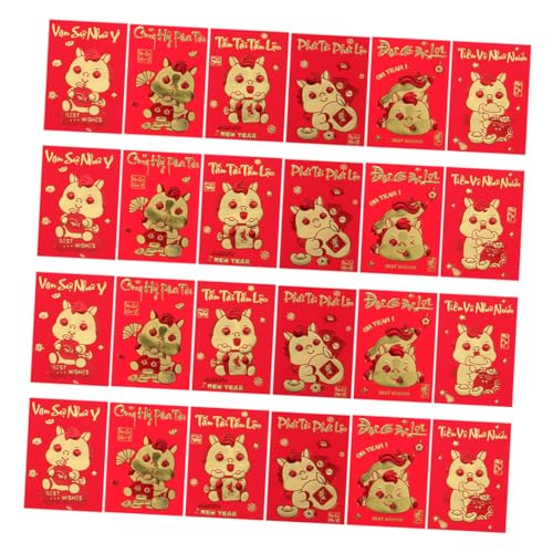DIKACA 360 Stück Kreative rote Umschläge für das Jahr des Pferdes siehe Umschläge Vietnamesische Hong Bao Hongbao chinesisches neues jahr rotes paket roter Hongbao Papier von DIKACA