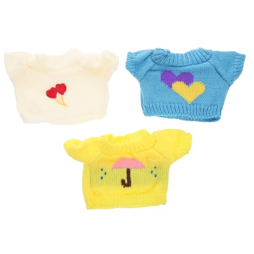 DIKACA 3pcs Plüsch Puppenkleidung Bären Puppen Liefert Dekorative Gefüllte Bärenkostüme Kleine Tierische Kleidung Wiederverwendbare Puppenkostüme von DIKACA