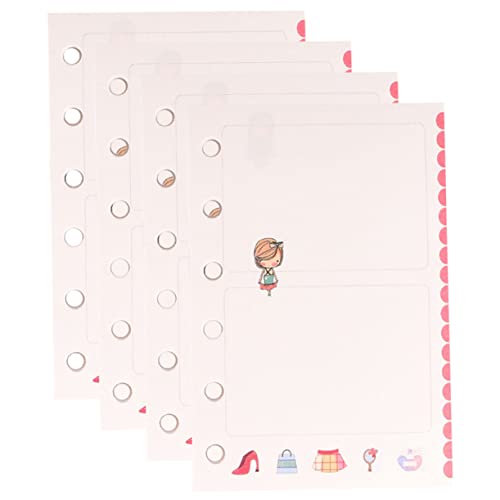 DIKACA 4 Bindemittel Loseblattpapier lochen Notebook-Innenpapier Notizblock-Nachfüllpapier Einsätze Nachfüllpackungen für Lose-Blatt-Notizbücher Loseblattpapier breit liniert loses Papier von DIKACA