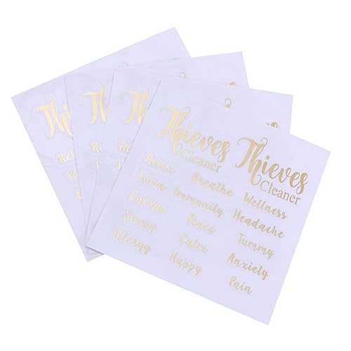 DIKACA 4 Blätter Flaschenaufkleber für ätherische Öle label personalisiert flaschenetiketten Aufkleber für Flaschen mit ätherischen Ölen Etikett für ätherische Öle Papier Golden DIKACA 4 Blätter Flaschenaufkleber für ätherische Öle label personalisiert flaschenetiketten Aufkleber für Flaschen mit ätherischen Ölen Etikett für ätherische Öle Papier Golden von DIKACA