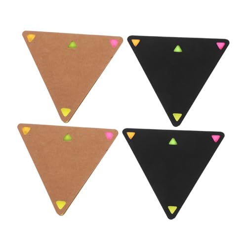 DIKACA 4 Sätze Triangular Sticky Notepad Teiliges Pet Notizblock Bunten und Selbstklebend für Büro und Schule Aesthetic Memo Pads für Kreative Notizen von DIKACA