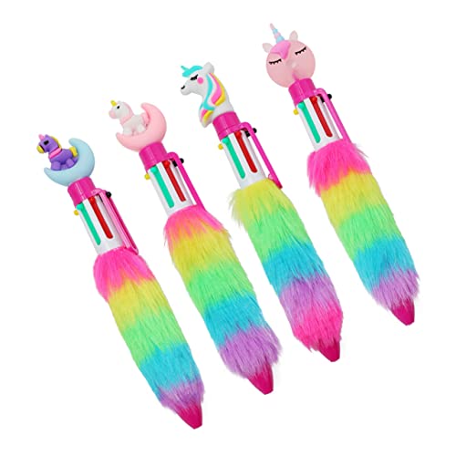 DIKACA 4 Stück Bunte Plüsch Kugelschreiber mit Druckmechanik Niedliche Einhorn Motive Weicher Griff für Schüler Farbenfrohe Gelstifte zum Schreiben und Basteln DIKACA 4 Stück Bunte Plüsch Kugelschreiber mit Druckmechanik Niedliche Einhorn Motive Weicher Griff für Schüler Farbenfrohe Gelstifte zum Schreiben und Basteln von DIKACA