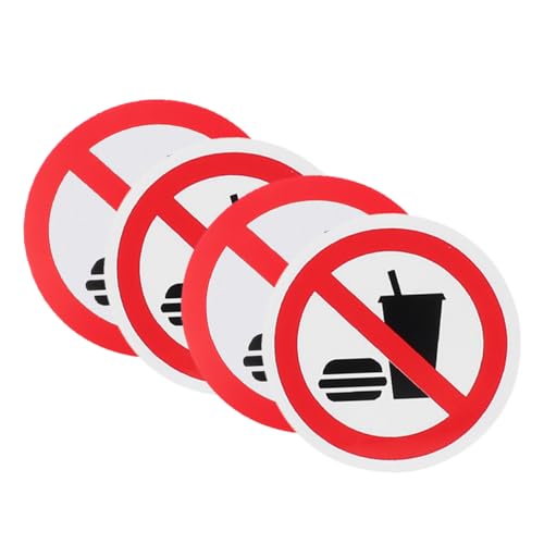 DIKACA 4 Stück Ernährungszeichen Hinweisschild Ölsicherer Küchenaufkleber Warnaufkleber An Wand Bekanntmachung Für Kunden Informationswarnaufkleber Warnzeichen Pvc Selbstklebend von DIKACA