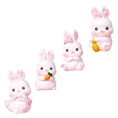 DIKACA 4 Stück Hasen Auto Ornamente Hasenohren Kuchenaufsatz Hasen Kuchendekor Miniatur Hasen Kuchenaufsatz Hasen Kuchendekorationen Aufsätze Party Hasen Hasen Kuchenaufsatz von DIKACA