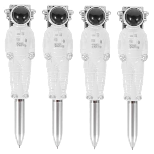 DIKACA 4 Stück Kreative Astronaut Kugelschreiber Glatte Schreibfunktion Schnelltrocknende Ergonomisch Stabil Weiße mit Schwarzer Mine Geschenkidee für Büro und Alltag von DIKACA