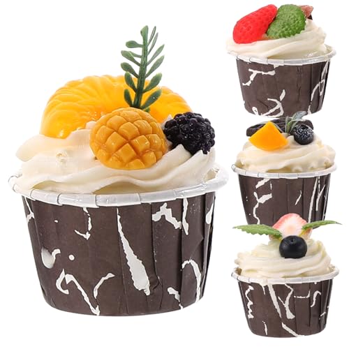 DIKACA 4 Stück Kuchenmodell Requisiten Dekoration Kuchen Dessert Modell Kuchenmodelle Kunstkuchen Für Künstliches Cupcake Modell Künstliches Dessert Dessertladen Requisiten von DIKACA