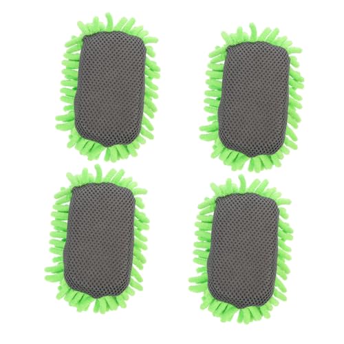 DIKACA 4 Stück Mikrofasertuch Whiteboard Radierer Doppelseitig Waschbar für Tafel Kreide Schulbedarf Staubentfernung mit Weichem Chenille griff in Grün DIKACA 4 Stück Mikrofasertuch Whiteboard Radierer Doppelseitig Waschbar für Tafel Kreide Schulbedarf Staubentfernung mit Weichem Chenille griff in Grün von DIKACA