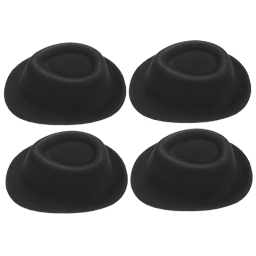 DIKACA 4 Stück Mini-Jazzhut Quastenhut Kuh erste Puppenfigur Hut Miniaturhut zarter Kleiner Hut Puppenhut -Dekoration Minipuppenhüte zum Basteln zarte Hüte Stoff von DIKACA