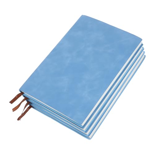 DIKACA 4 Stück Notizbuch liniertes Tagebuch Student kleiner spiralblock Mini gepunktet Notizen Memo -Pads Notizpolster Tagesplaner Notizblock Multifunktionsplaner Kunstleder Himmelblau von DIKACA