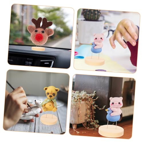 DIKACA 4 Stück Teiliges Puppenständer mit Stabilem Holzsockel Vielseitiger Displayhalter für Filzpuppen und Doll Figures Tragbares Desktop display zur Stilvollen Präsentation von von DIKACA