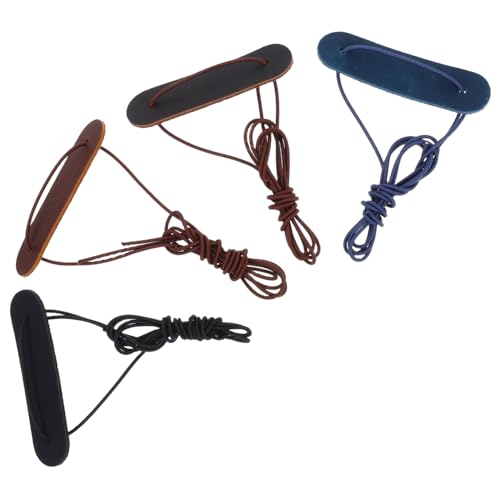 DIKACA 4 Stück Vintage Elastische Lederbänder für Notizbücher Journal Schutzband aus Rindsleder Flexibler Gummizug für Planer Nachfüllbares Notizbuch Zubehör Einfache Anbringung von DIKACA
