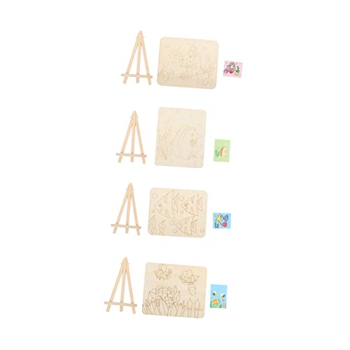 DIKACA 4 Stück holz DIY zeichenbrett für kinderspielzeug children toys Lernspielzeug Brett für Planke kleines Malbrett- malbrett aus holz hölzern von DIKACA