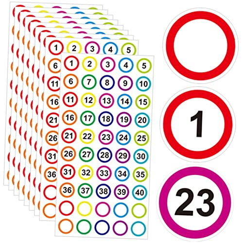 DIKACA 40 Blatt Selbst Klebende Nummerierung Aufkleber Name Etiketten Aufkleber Etiketten Kleben Klebrig Zahlenabziehbilder Aufkleber Mit Kreisnummer Schule Klebeetiketten Papier von DIKACA