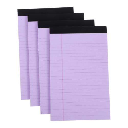 DIKACA 4Stücke Liniert Notizblöcke Abreißbare Papierblätter für Büro und Schule Notizbuch für Juristische Notizen und Memo Anwendungen Design von DIKACA