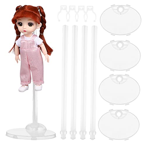 DIKACA 4Stücke Transparente Puppenständer Verstellbare Halterungen für Puppen Stabile Stütze für Actionfiguren für Präsentation und Aufbewahrung von Modellen Platzsparend von DIKACA