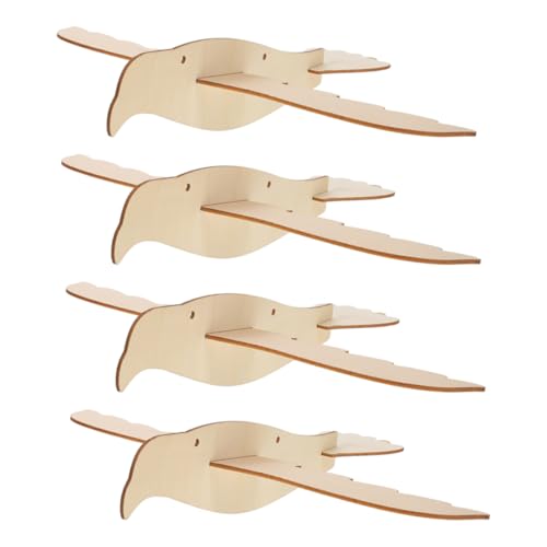 DIKACA 4stücke Teiliges Diy Holzmodellspielzeug Adlerförmiges Holzflugzeug Für Junge Mädchen Graffiti Bastelset Frühes Lernspielzeug Bemalbare Holzfiguren Kreatives Spielzeug Für Junge Mädchen von DIKACA