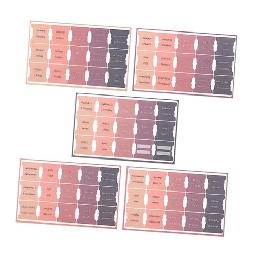 DIKACA 5 Blätter Bibel Lesezeichen Papier Tabs für Bibelstudium mit Sonnenuntergangs Farbverlauf Langlebige Index Etiketten für Männer und Frauen Praktische Bibelstudienhilfe von DIKACA