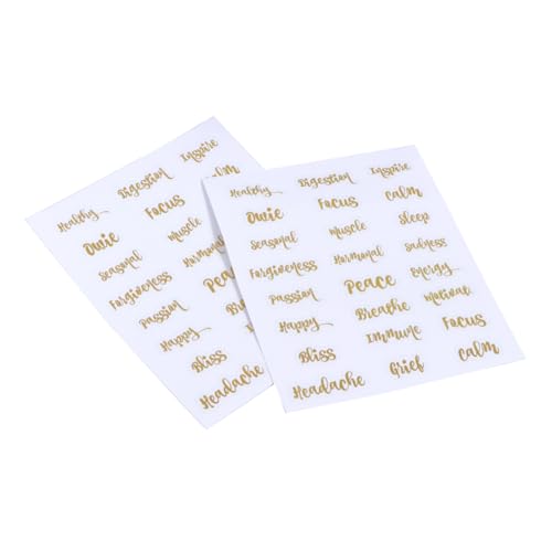 DIKACA 5 Blätter Flaschenetikett Für Ätherische Öle Aufkleber Mit Ätherischen Ölen Für Flaschen Gemacht Aufkleber Für Ätherische Öle Dekorativ Ätherisches Öl Klebetiketten Golden Papier von DIKACA