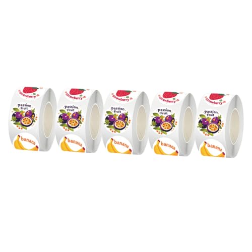 DIKACA 5 Rollen Obstaufkleber Selbstklebende Früchtesticker Realistische Fruchtmotive Vielseitige Lebensmittel und Partyetiketten für Scrapbooking DIY Basteln Kühlschrank Wasserflaschen DIKACA 5 Rollen Obstaufkleber Selbstklebende Früchtesticker Realistische Fruchtmotive Vielseitige Lebensmittel und Partyetiketten für Scrapbooking DIY Basteln Kühlschrank Wasserflaschen von DIKACA