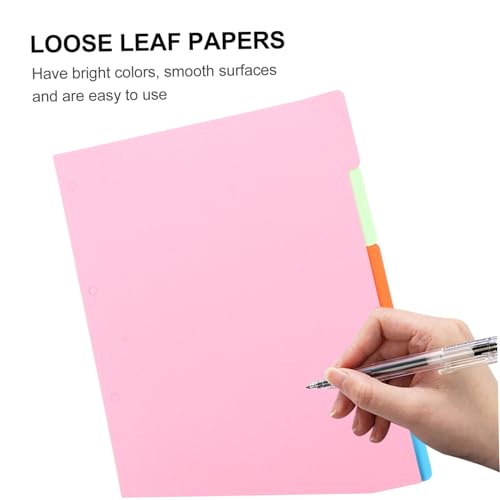 DIKACA 5 Sätze Farbige Punched Filler Papers Lose Nachfüllpapier Din Dickes Schreibfreundliches Papier für Ringbuch Notizbuch Büro Schule Zuhause von DIKACA