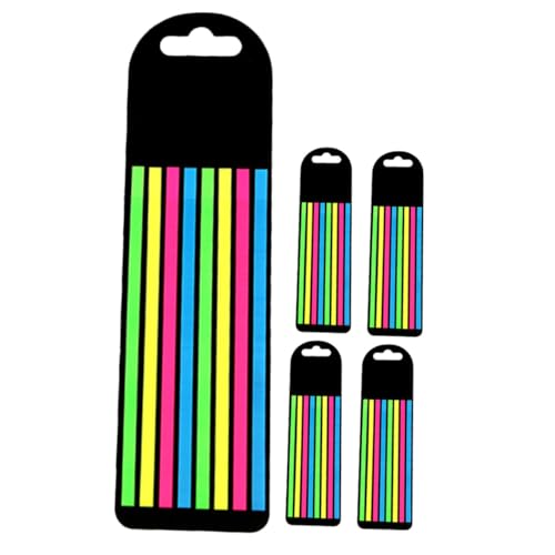 DIKACA 5 Sätze Fluoreszierende Page Marker Schmale Pet Haftnotizen Vielseitige Farbige Lesestreifen Tragbare Klebezettel für Schule Büro und Verbessert Konzentration und Visuelles von DIKACA