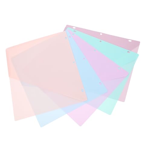 DIKACA 5 Stück A4 Lose Leaf Information Bag Datei Tasche Unterlagen Separator faltbar 3 Ringbuchteiler Office-Tab-Teiler Aktenordner aus Kunststoff Trennordner Trennwände mit Laschen pp von DIKACA