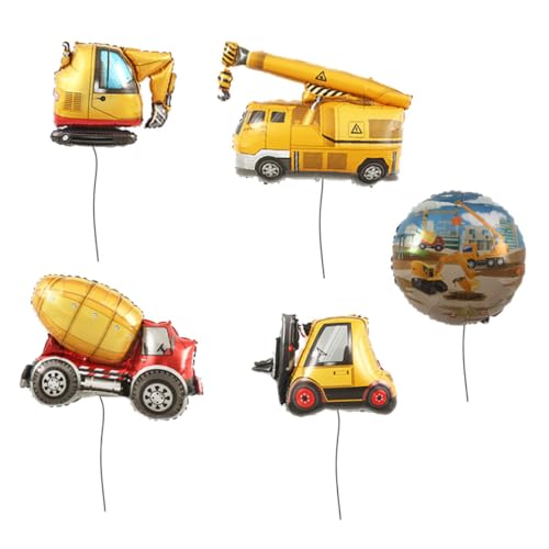 DIKACA 5 Stück Baufahrzeug Bauauto-Luftballons baupartei versorgung Bau-Muldenkipper-Ballon Bau Ballons Luftballons mit Bautraktoren Aluminiumfolie Yellow DIKACA 5 Stück Baufahrzeug Bauauto-Luftballons baupartei versorgung Bau-Muldenkipper-Ballon Bau Ballons Luftballons mit Bautraktoren Aluminiumfolie Yellow von DIKACA