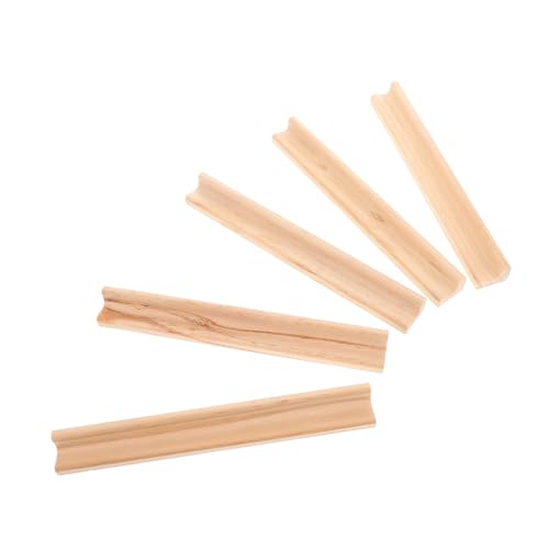 DIKACA 5 Stück Buchstabenverzierungen Aus Holz Domino-ständer Tragbares Mahjong-Rack Dominosteine ​​aus Holz Domino-tabletts Mexikanische Zug-dominohalter Domino Zubehör Beige Hölzern von DIKACA