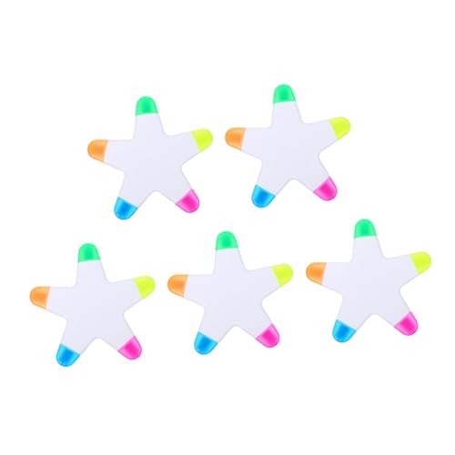 DIKACA 5 Stück Fluoreszierende Marker Stifte in Sternform Leuchtende Farben Vielseitig für Schüler Notizen Malen Hervorheben Wichtiger Praktische Farbkennung DIKACA 5 Stück Fluoreszierende Marker Stifte in Sternform Leuchtende Farben Vielseitig für Schüler Notizen Malen Hervorheben Wichtiger Praktische Farbkennung von DIKACA
