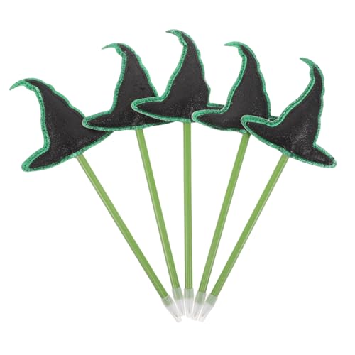 DIKACA 5 Stück Halloween Kugelschreiber mit Hexenhut Kreative Zauberer-motive Langlebig und Handlich als Partygeschenk Schulbelohnung und Goodie Bag Füller von DIKACA