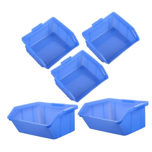 DIKACA 5 Stück Lagerteilebox Schräg Laden Sie Organisator -mülleimer Aufbewahrungsbehälter Für Kühlschränke Behälter Für Die Organisation Regaleinheiten Stapelung Garagenlagerung Abs Blue von DIKACA