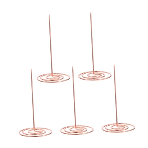 DIKACA 5 Stück Menü-Plugin Memohalter Ticketstecher für Restaurant kleiner Quittungshalter Quittungsinhaber Rechnung Spitze Ticketspitze Shop-Ticket-Inhaber Ticketinhaber Metall Roségold von DIKACA