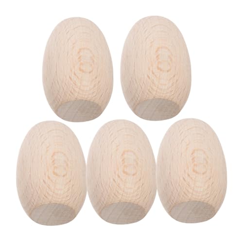 DIKACA 5 Stück Osterschmuck Ostereier Rohlinge Eier Basteln Rohlinge Eier Zum Basteln Kleine Basteleier Partydekoration Bemalen Rohlinge Eier Mini Holzeier Unfertige Rohlinge Eier Aus von DIKACA